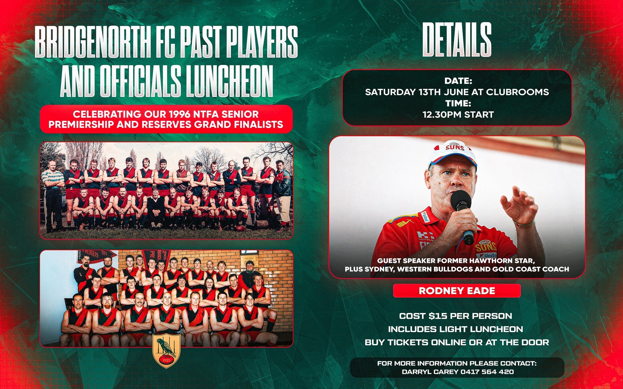 1 x Past Players and Officials Reunion Ticket