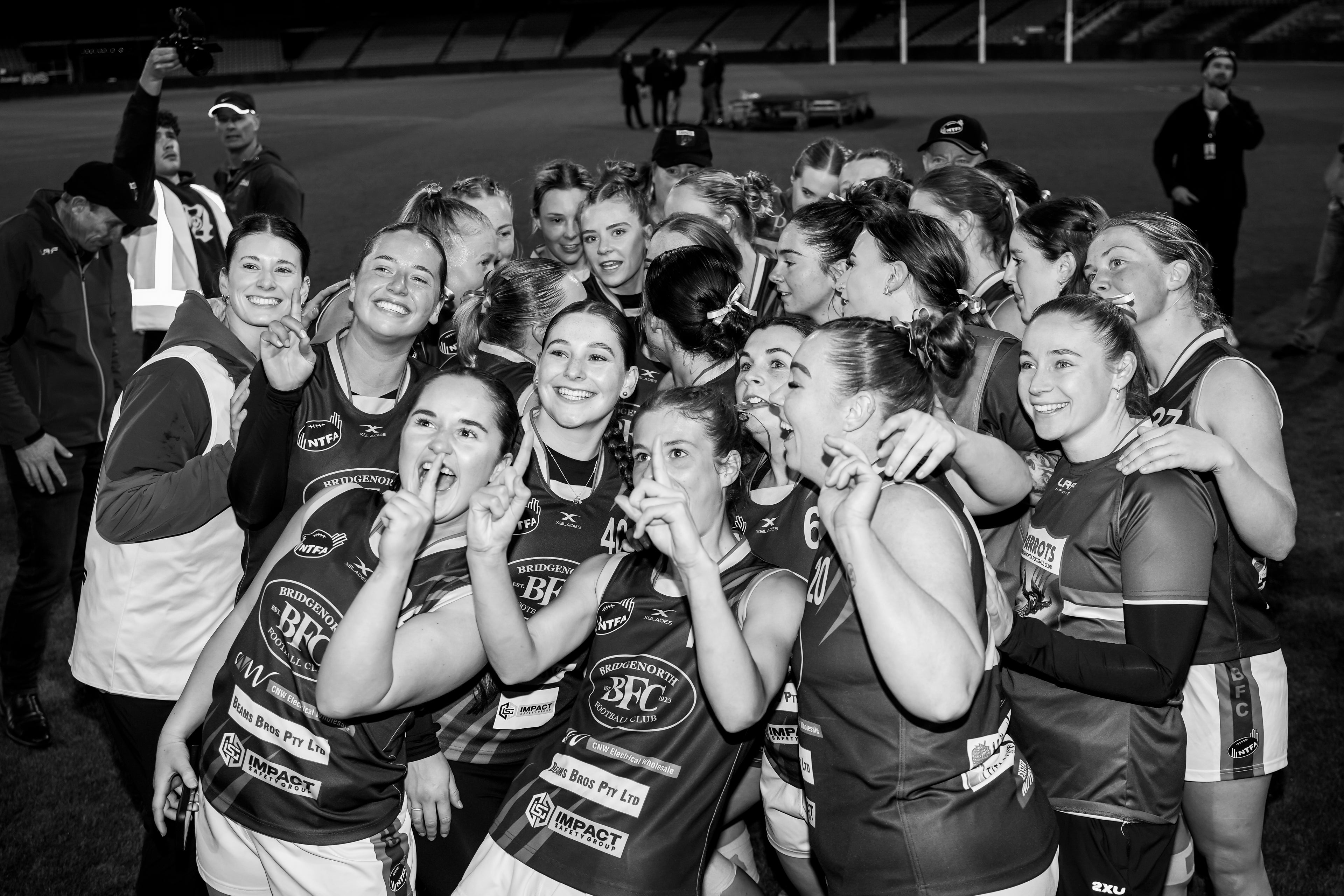 Selfie of the womens team during the grand final win