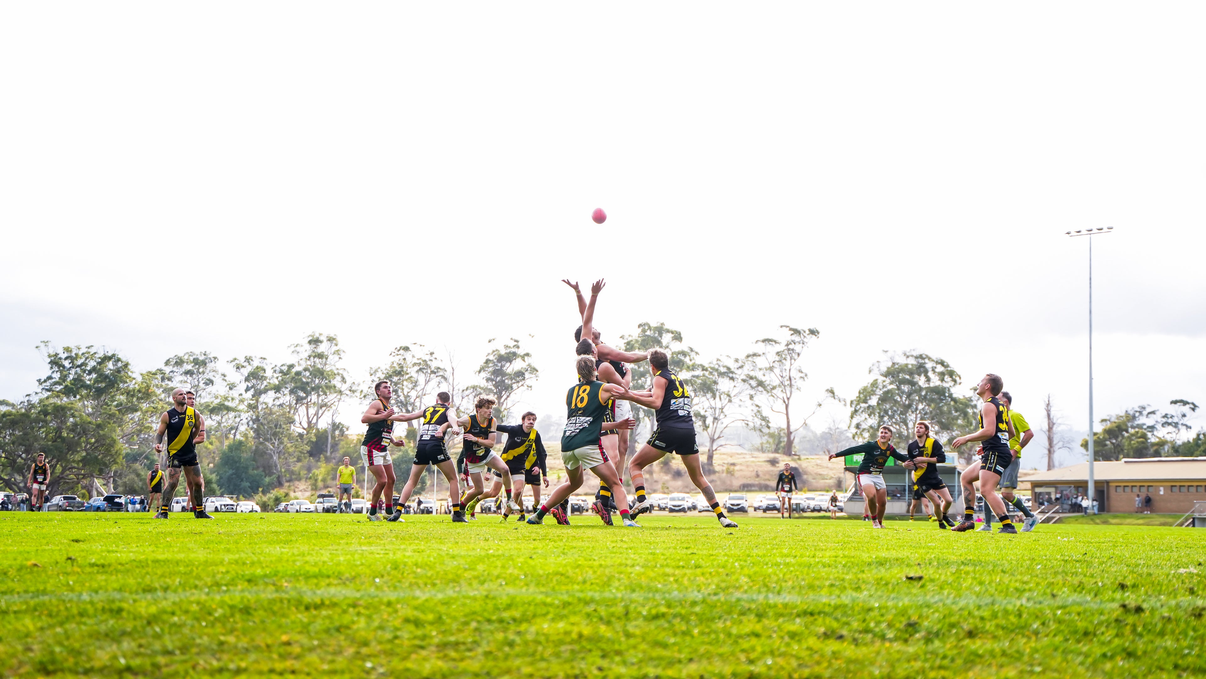 Football game in progress between Rocherlea and Bridgenorth