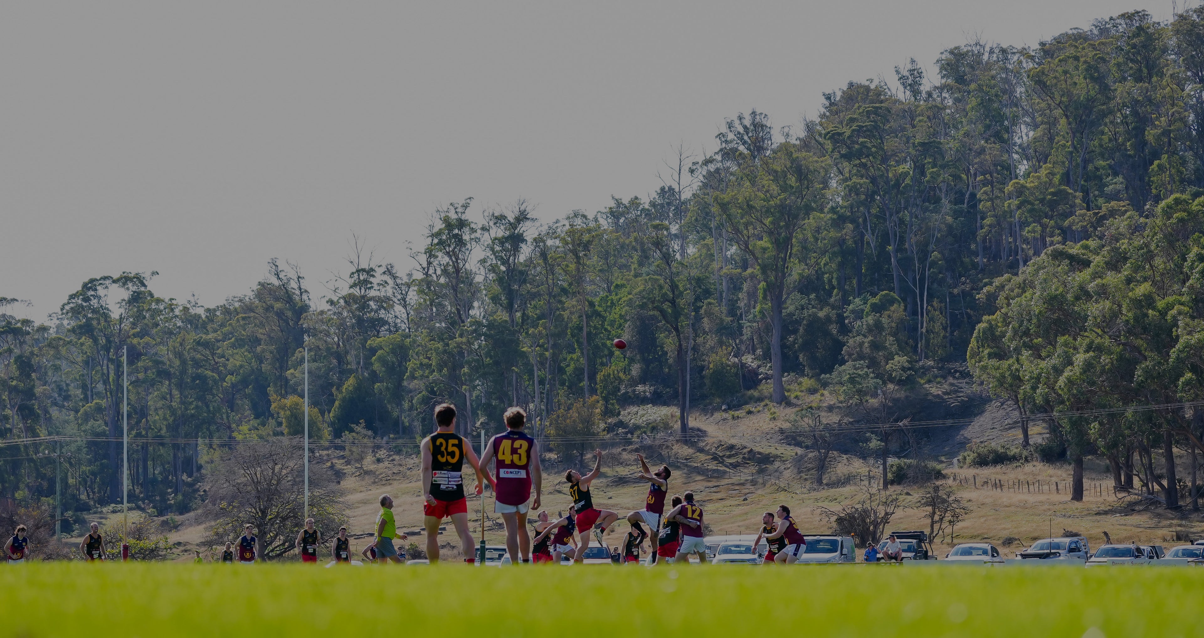 Ball up during a game at Bridgenorth Football Ground