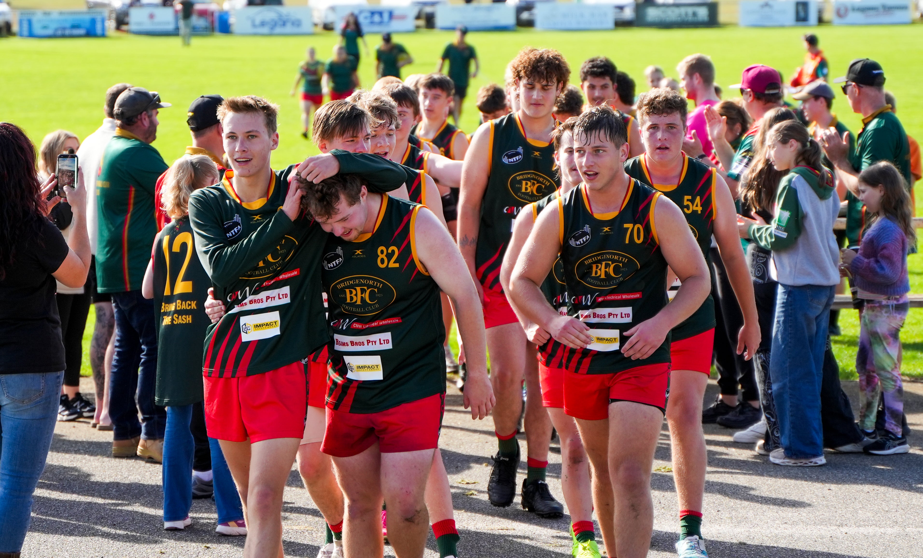 Under 18.5s walking off the ground at Bridgenorth Football Club